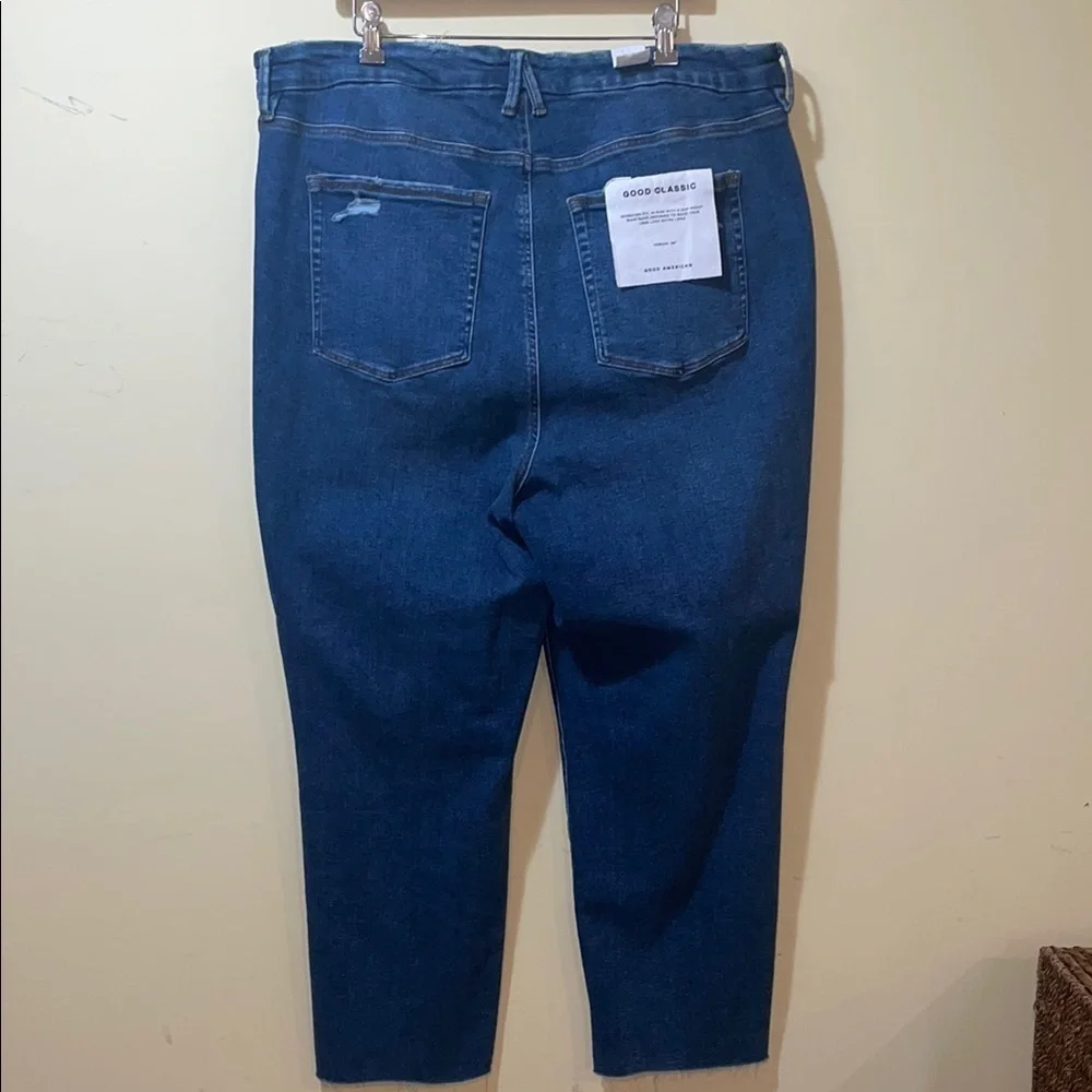 Women's New Good American Good Classic High Rise Skinnyish Fit Jeans Plus Size